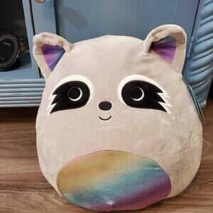Squishmallows MAX the rainbow Raccoon 16 inch new!!!!‎